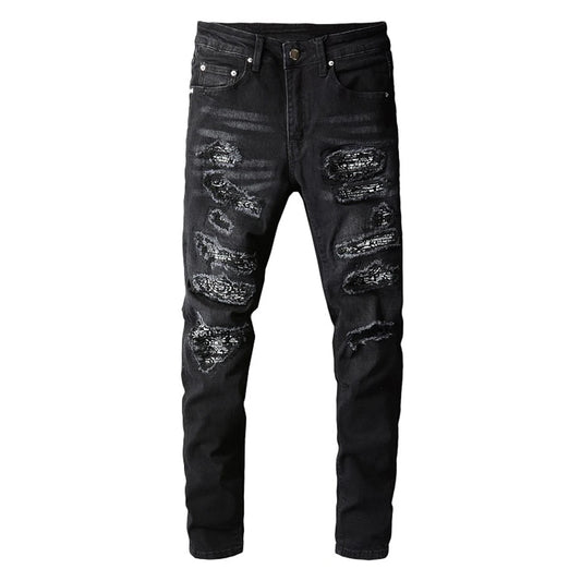 Black Bandana Jeans