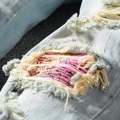 Pink Flowers Jeans