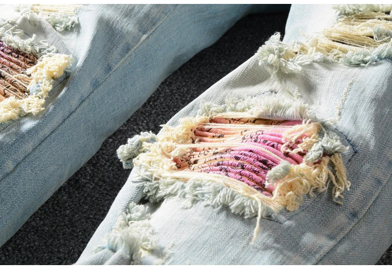 Pink Flowers Jeans