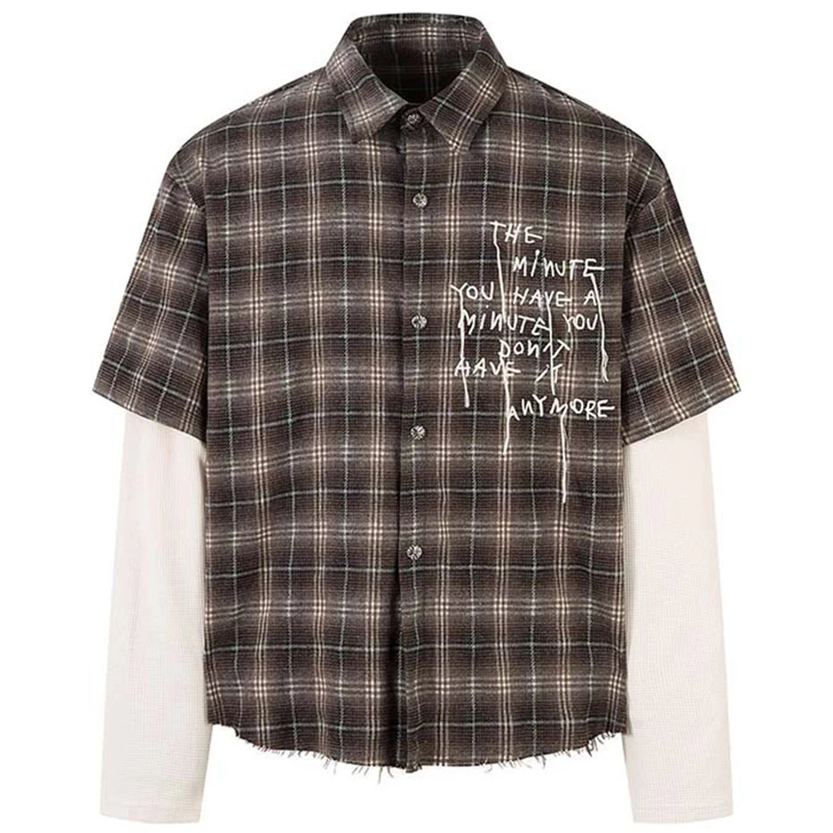 BLSSD Layered Plaid Shirt – Brown