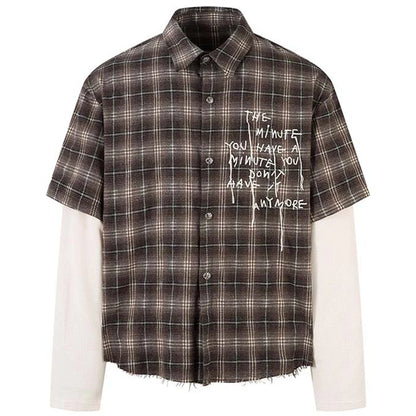 BLSSD Layered Plaid Shirt – Brown