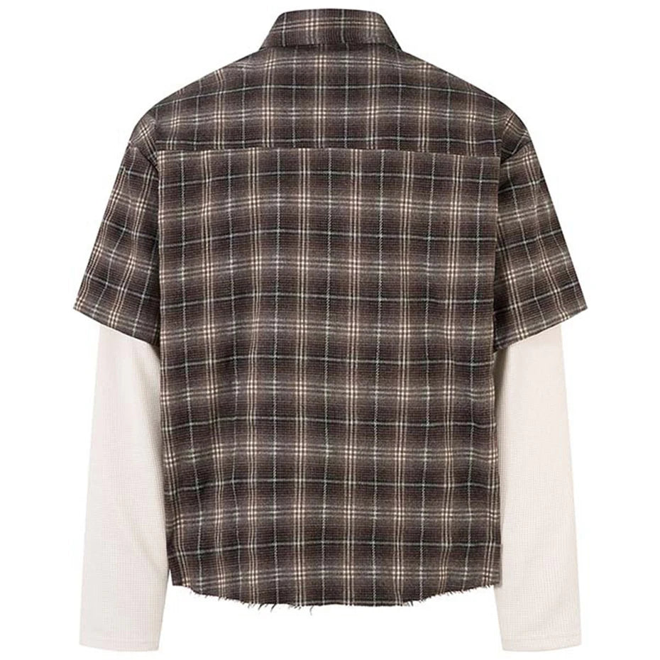 BLSSD Layered Plaid Shirt – Brown